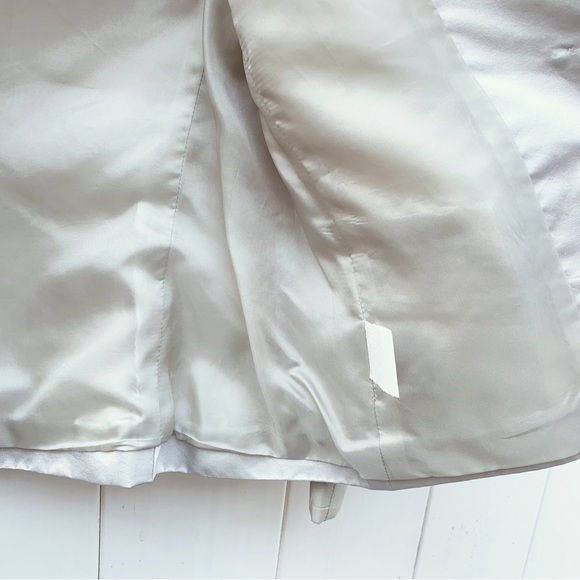 Lafayette 148 Bone Ivory Lined Silk Blazer Embellished Classic Collar | Size 4 - Picture 12 of 14